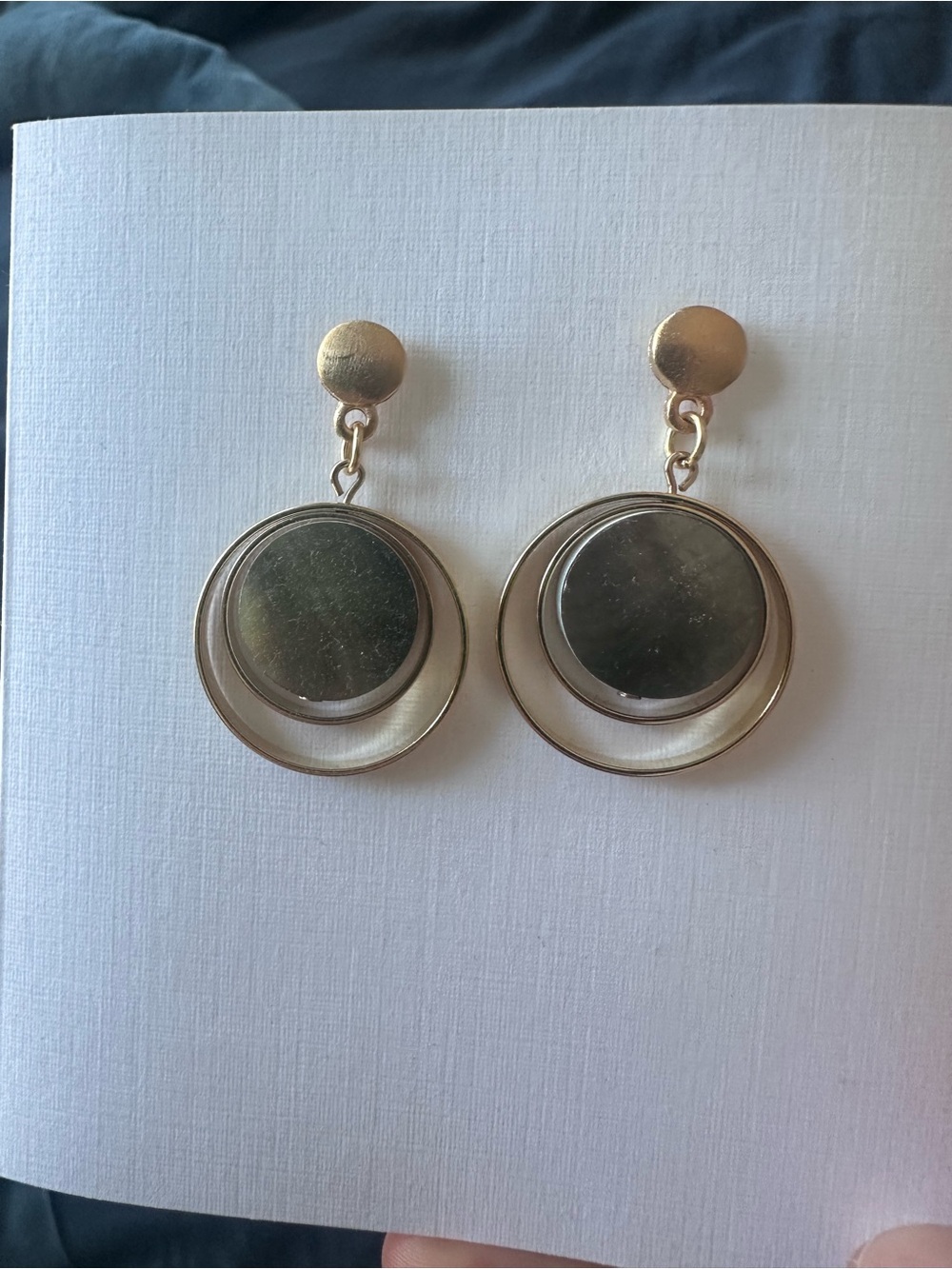 Gold-Tone Layered Circle Drop Earrings - Women Jewelry